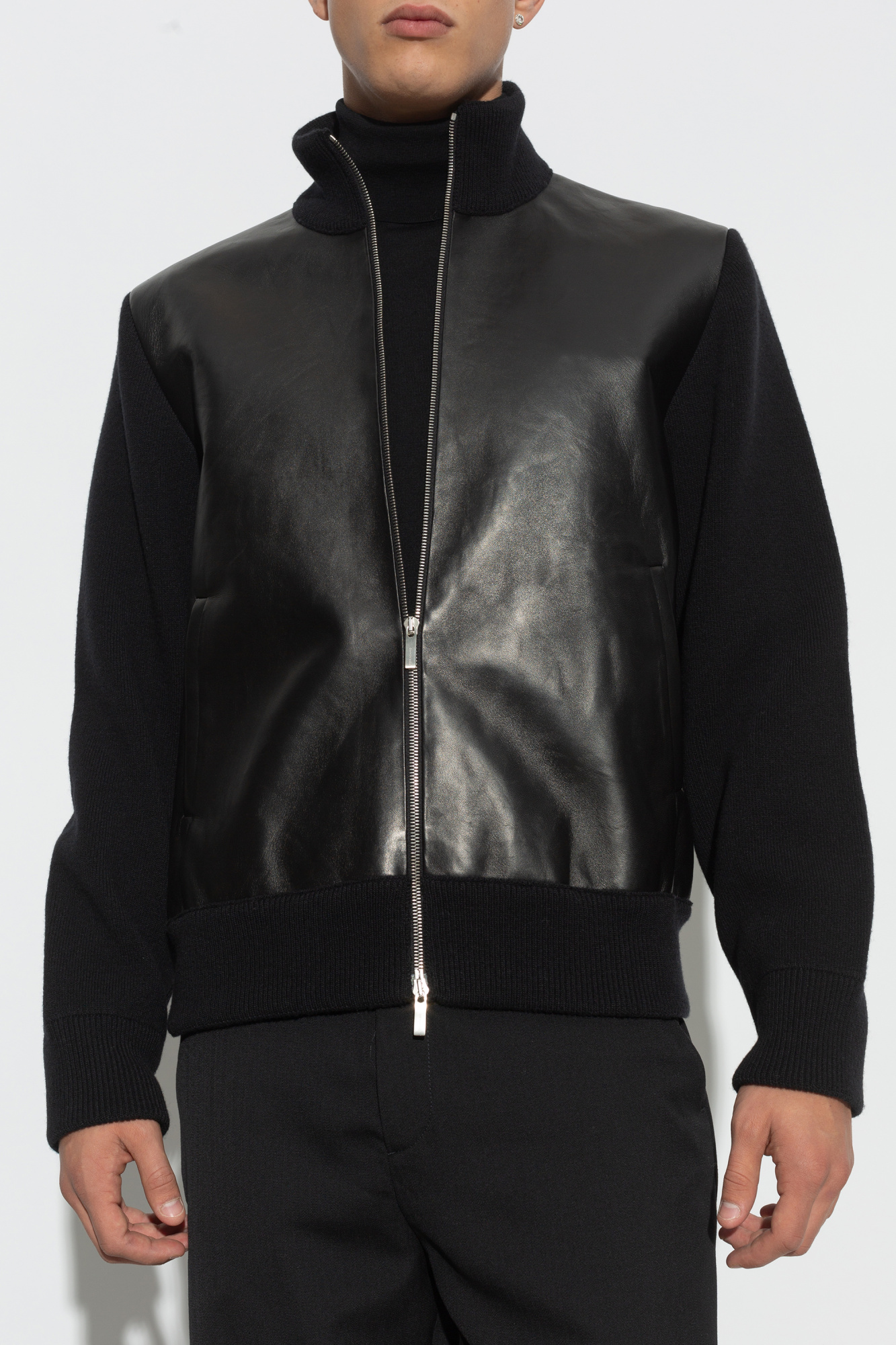 FERRAGAMO Cardigan with leather front | Men's Clothing | Vitkac